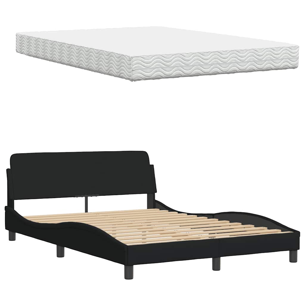 Bed met matras "Hanko" stof zwart 120x200 cm is nu te koop bij PeponiXL, paradijselijk wonen!