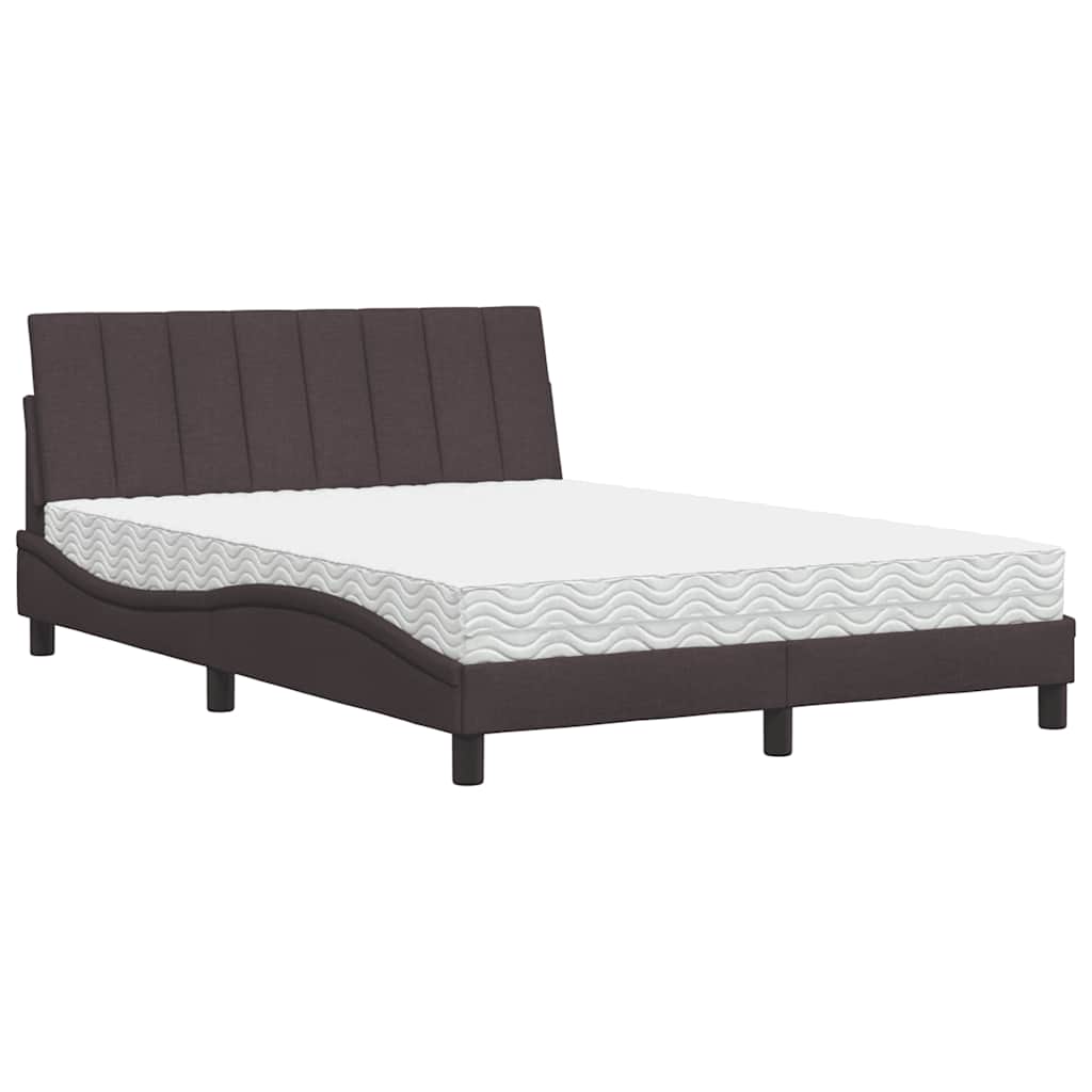 Bed met matras "Hanko" stof donkerbruin 120x200 cm is nu te koop bij PeponiXL, paradijselijk wonen!