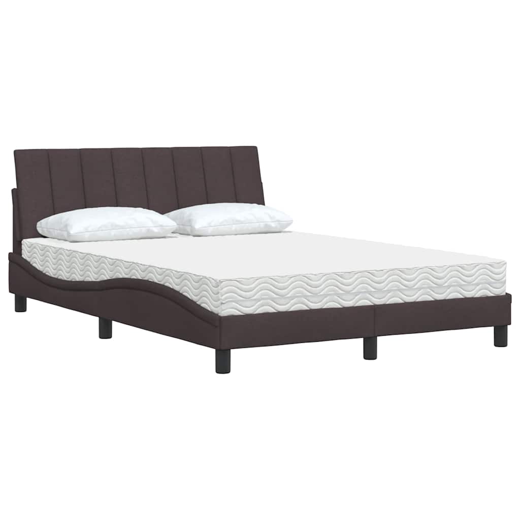 Bed met matras "Hanko" stof donkerbruin 120x200 cm is nu te koop bij PeponiXL, paradijselijk wonen!