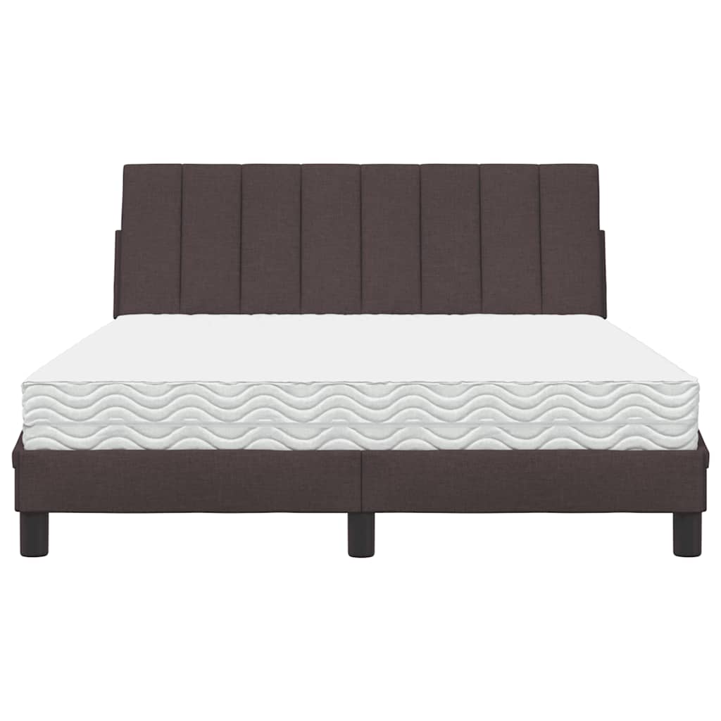 Bed met matras "Hanko" stof donkerbruin 120x200 cm is nu te koop bij PeponiXL, paradijselijk wonen!