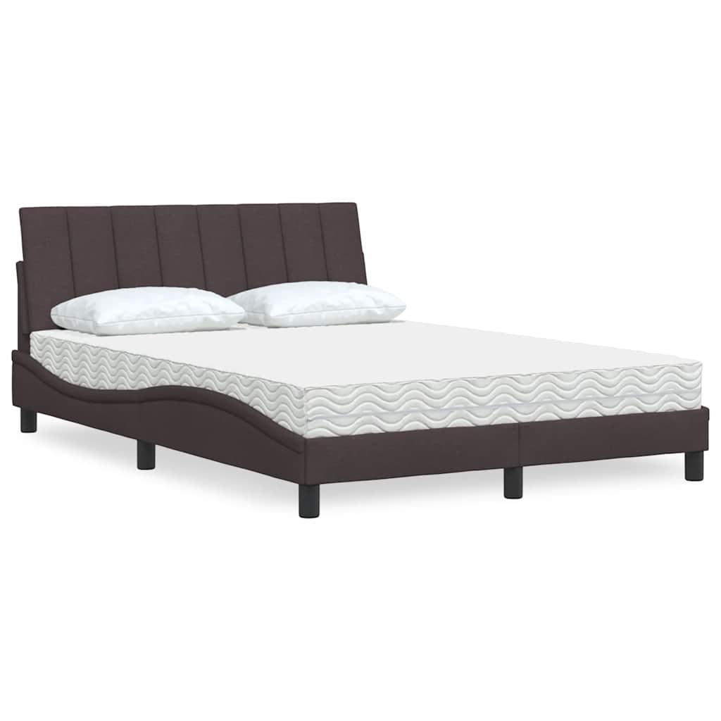 Bed met matras "Hanko" stof donkerbruin 120x200 cm is nu te koop bij PeponiXL, paradijselijk wonen!