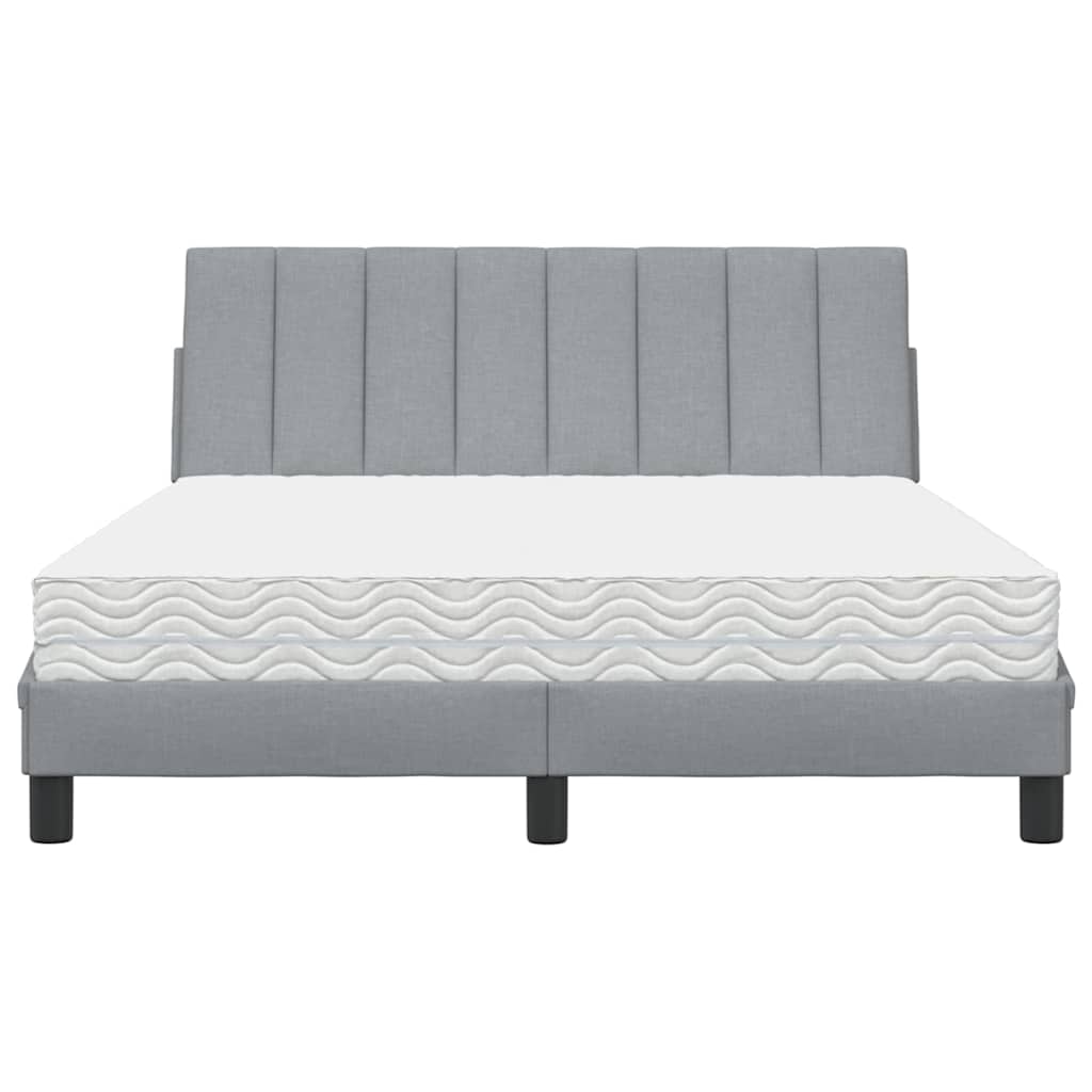 Bed met matras "Hanko" stof lichtgrijs 140x190 cm is nu te koop bij PeponiXL, paradijselijk wonen!
