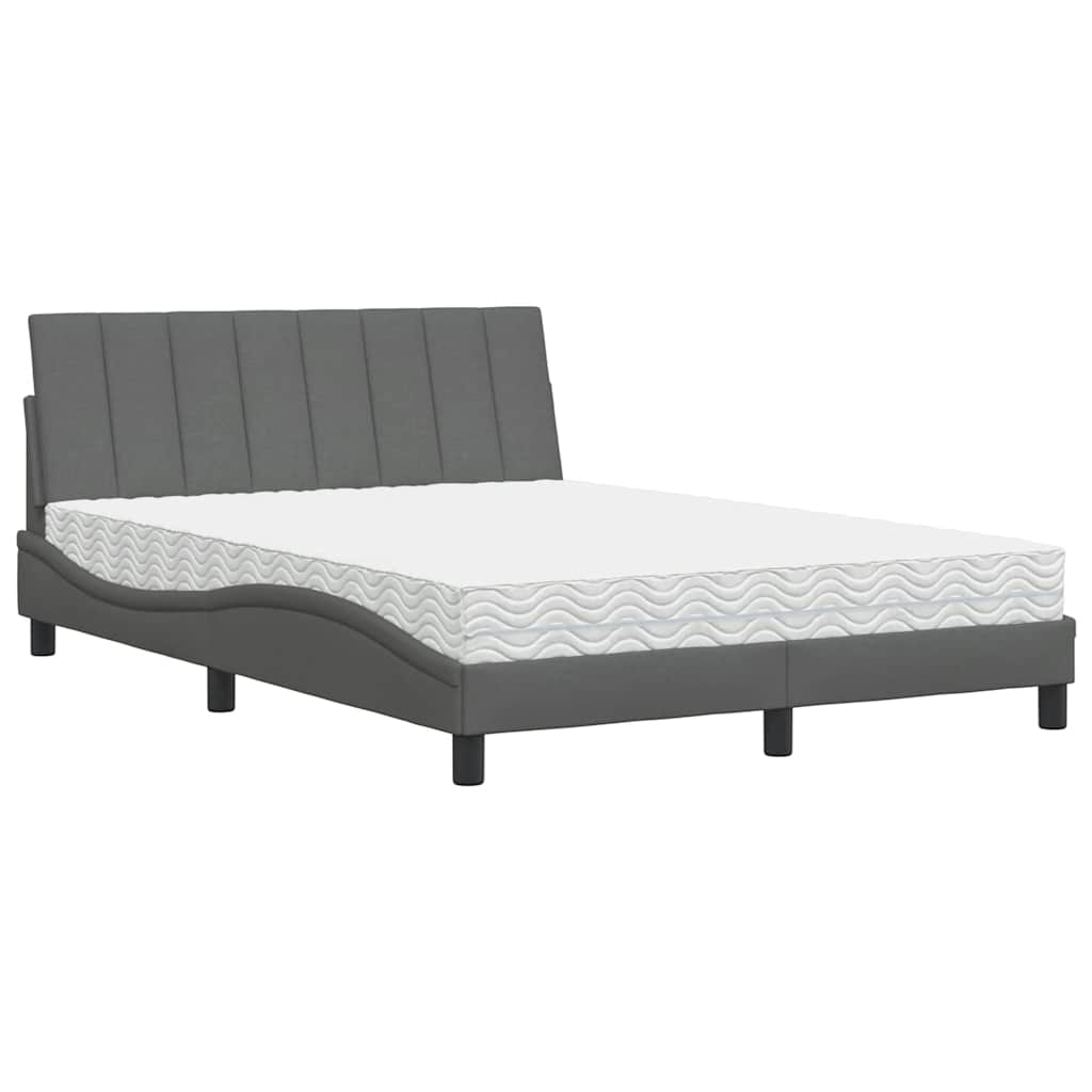 Bed met matras "Hanko" stof donkergrijs 140x190 cm is nu te koop bij PeponiXL, paradijselijk wonen!