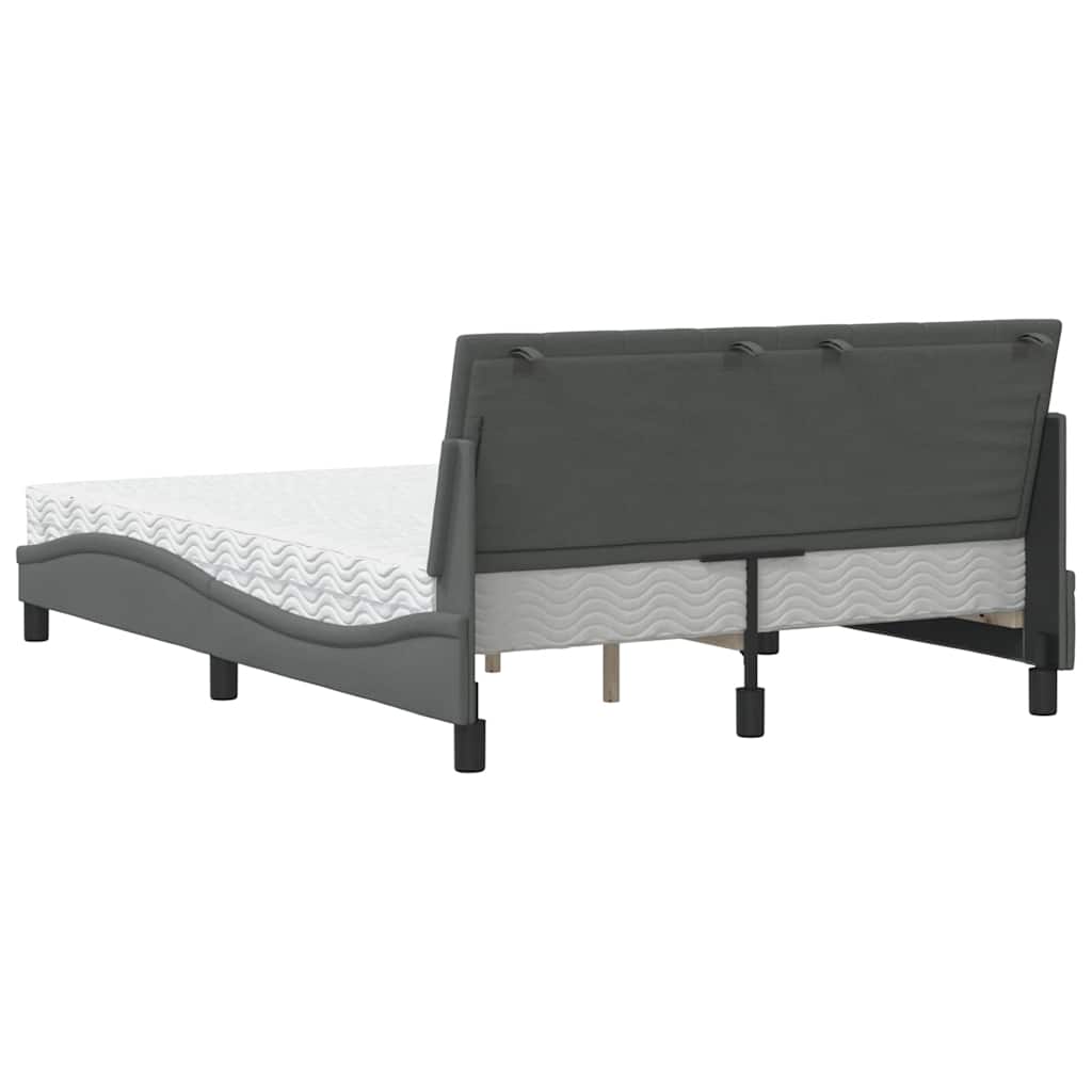 Bed met matras "Hanko" stof donkergrijs 140x190 cm is nu te koop bij PeponiXL, paradijselijk wonen!