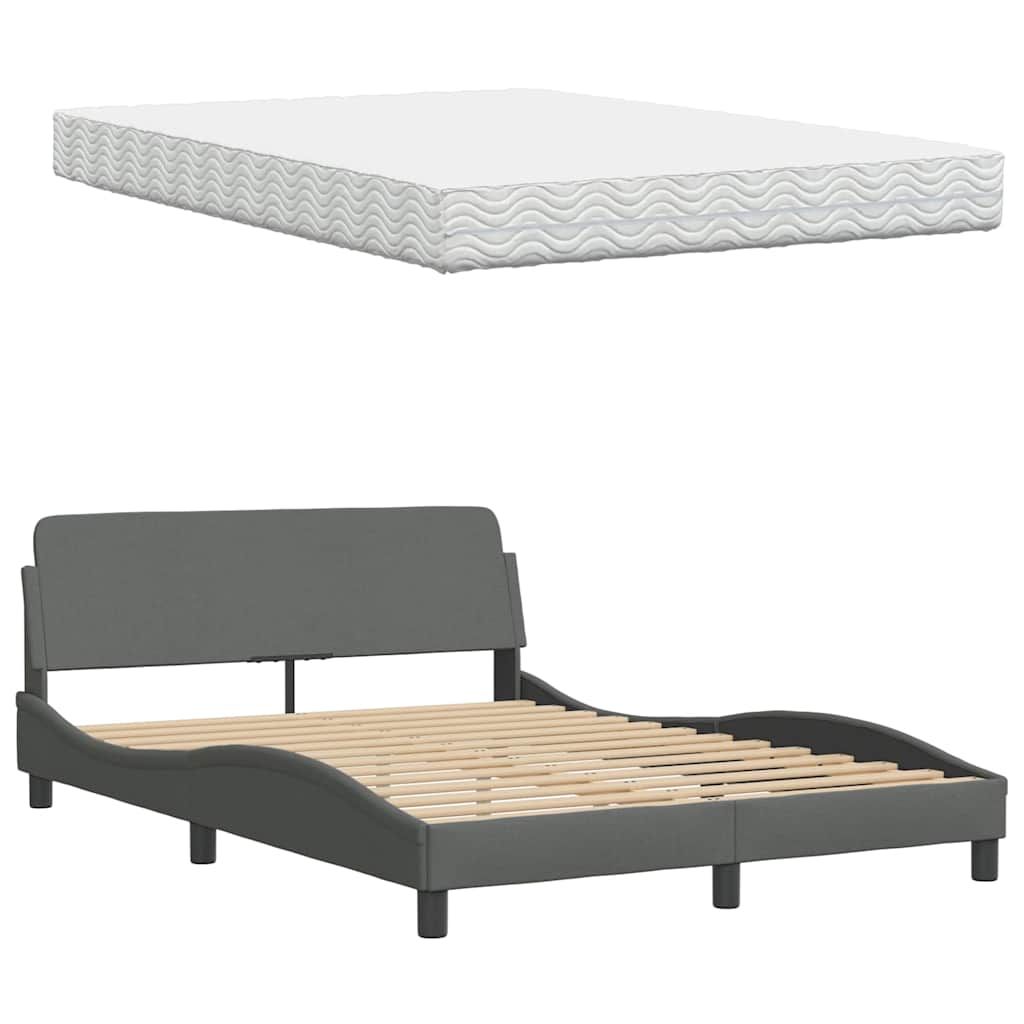 Bed met matras "Hanko" stof donkergrijs 140x190 cm is nu te koop bij PeponiXL, paradijselijk wonen!