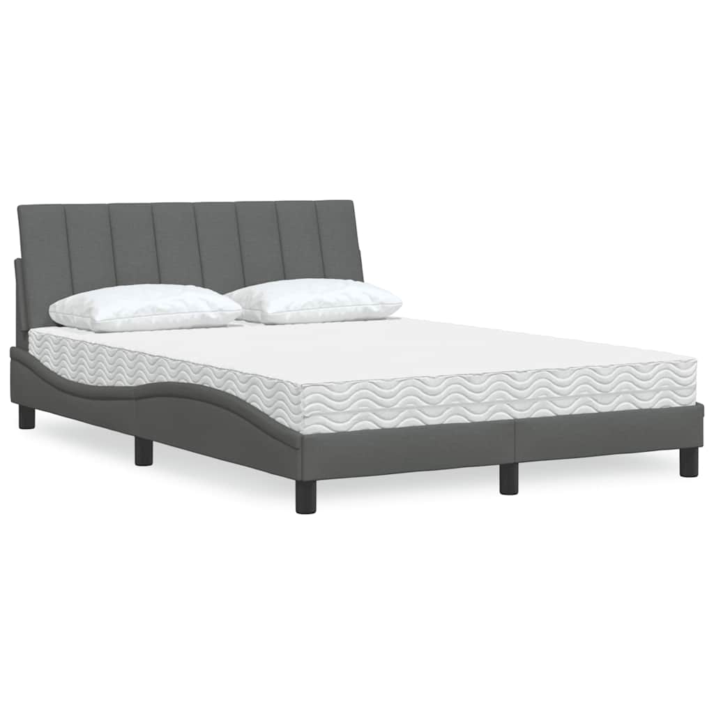Bed met matras "Hanko" stof donkergrijs 140x190 cm is nu te koop bij PeponiXL, paradijselijk wonen!