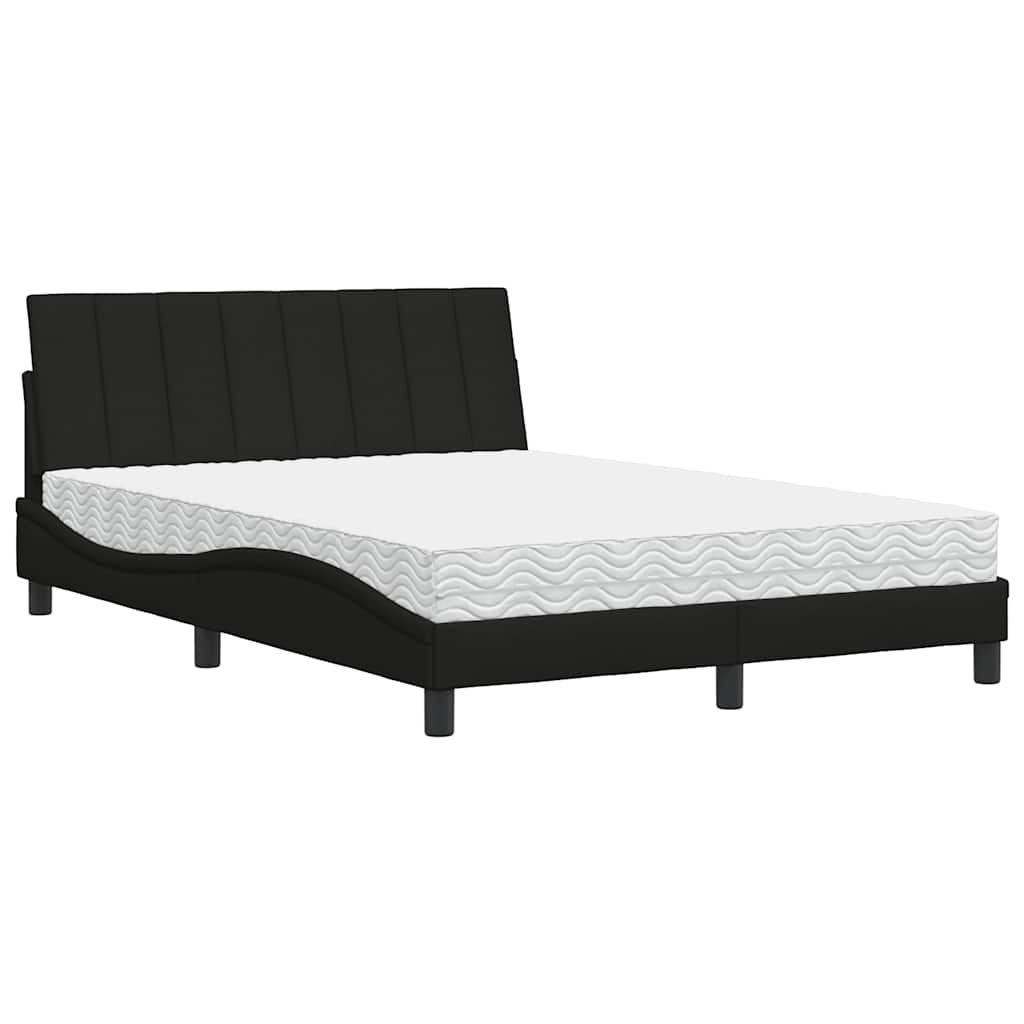 Bed met matras "Hanko" stof zwart 140x190 cm is nu te koop bij PeponiXL, paradijselijk wonen!