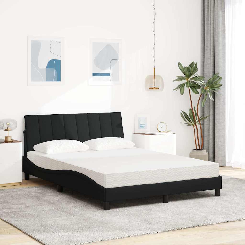 Bed met matras "Hanko" stof zwart 140x190 cm is nu te koop bij PeponiXL, paradijselijk wonen!