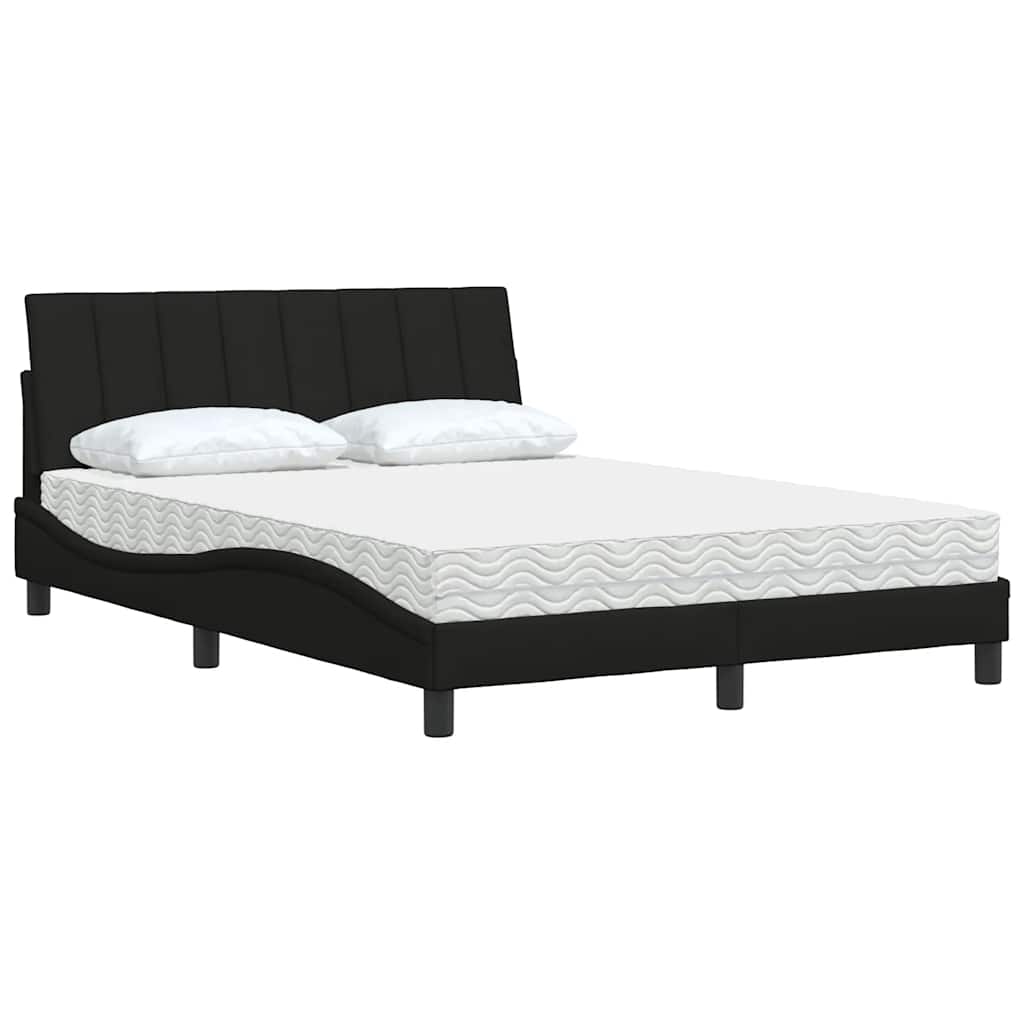 Bed met matras "Hanko" stof zwart 140x190 cm is nu te koop bij PeponiXL, paradijselijk wonen!