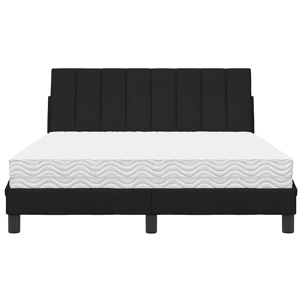 Bed met matras "Hanko" stof zwart 140x190 cm is nu te koop bij PeponiXL, paradijselijk wonen!