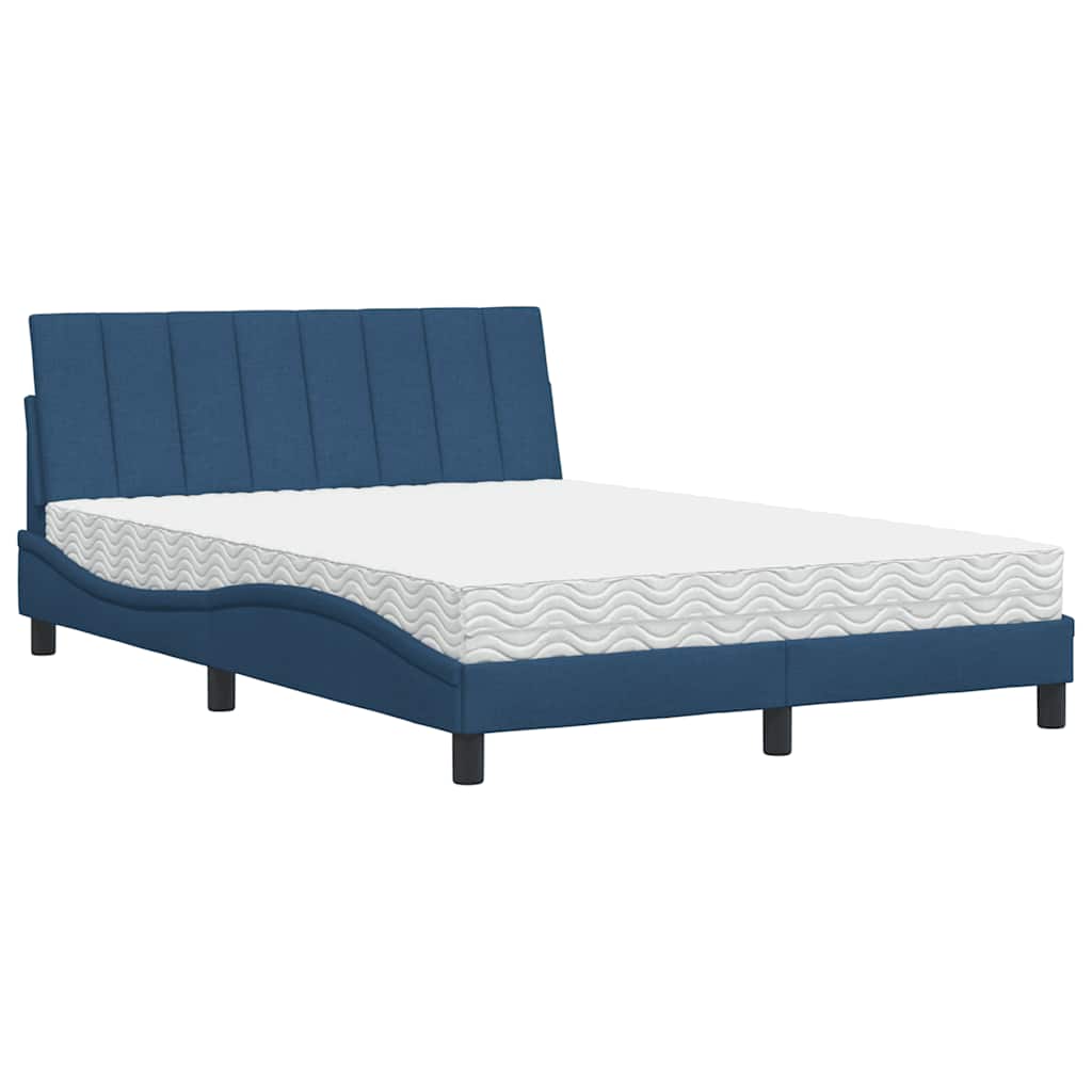 Bed met matras "Hanko" stof blauw 140x190 cm is nu te koop bij PeponiXL, paradijselijk wonen!