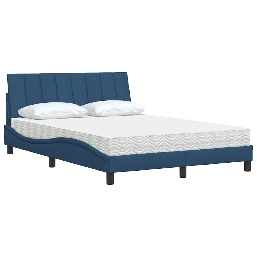 Bed met matras "Hanko" stof blauw 140x190 cm is nu te koop bij PeponiXL, paradijselijk wonen!