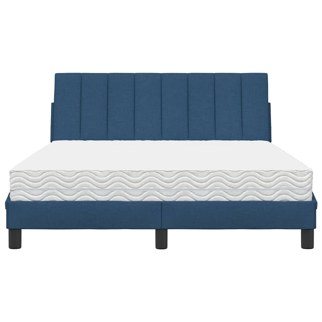 Bed met matras "Hanko" stof blauw 140x190 cm is nu te koop bij PeponiXL, paradijselijk wonen!