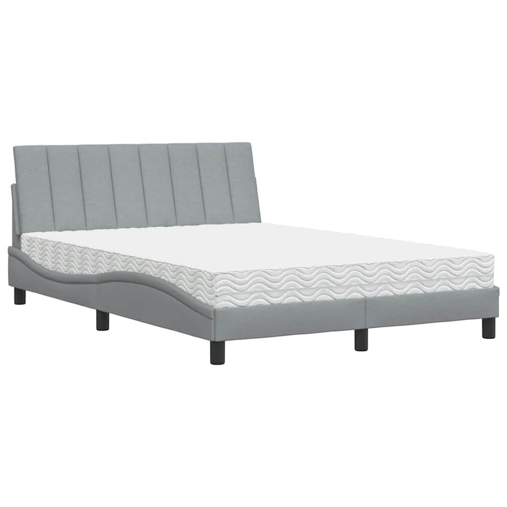 Bed met matras "Hanko" stof lichtgrijs 140x200 cm is nu te koop bij PeponiXL, paradijselijk wonen!