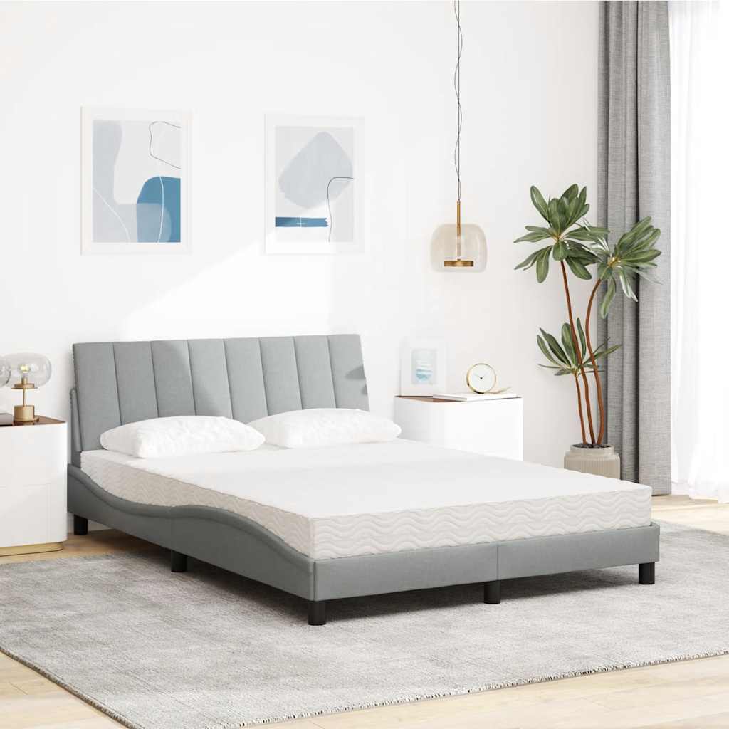 Bed met matras "Hanko" stof lichtgrijs 140x200 cm is nu te koop bij PeponiXL, paradijselijk wonen!