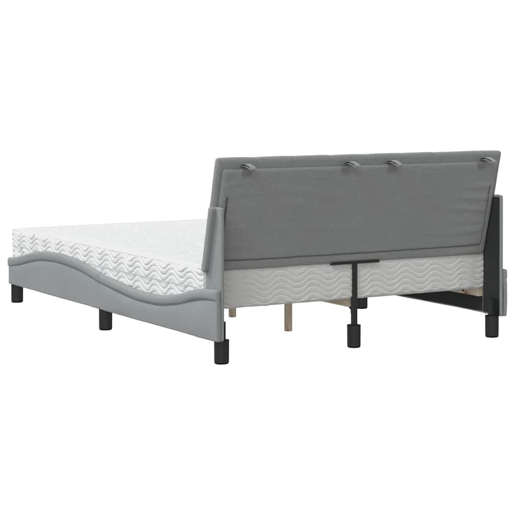 Bed met matras "Hanko" stof lichtgrijs 140x200 cm is nu te koop bij PeponiXL, paradijselijk wonen!