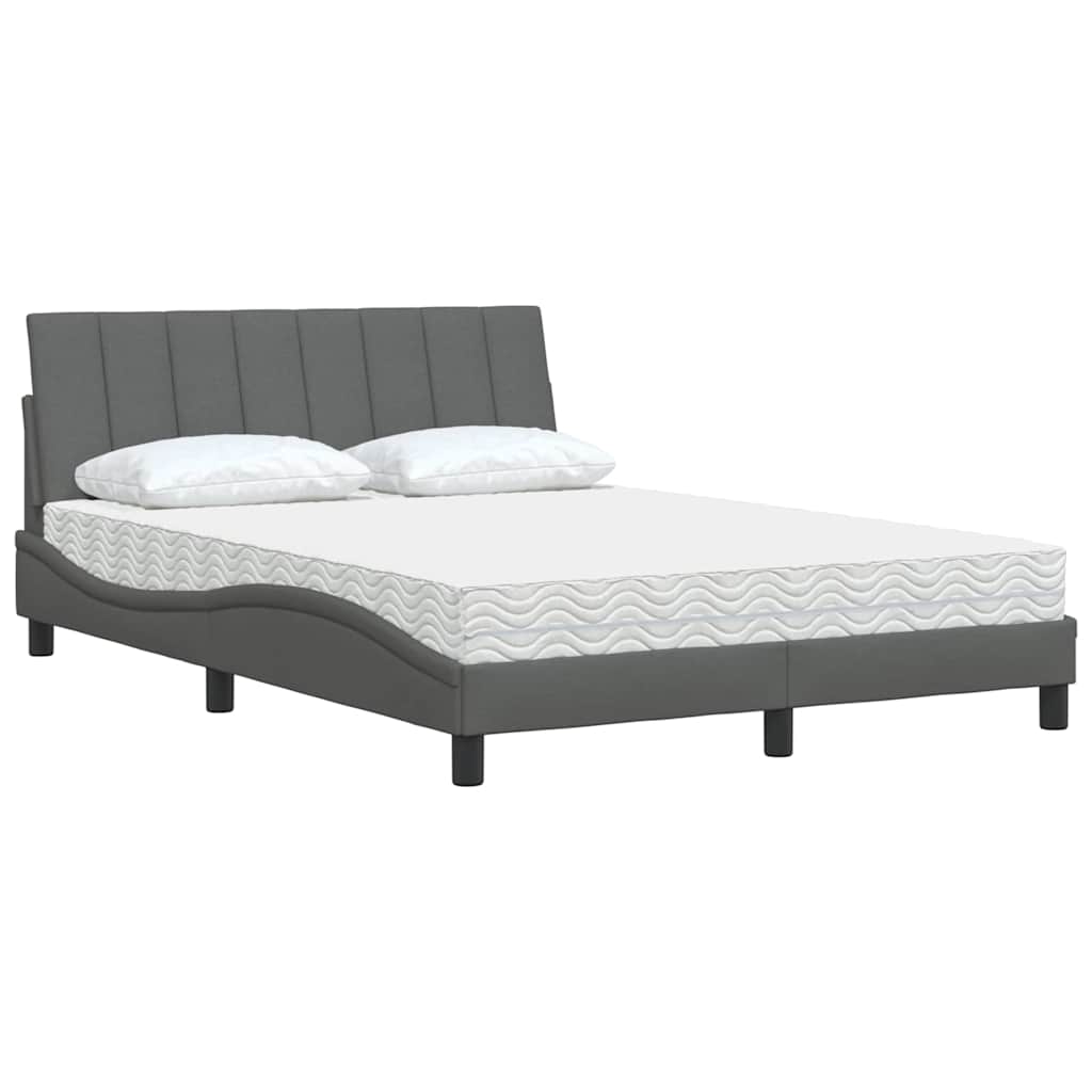 Bed met matras "Hanko" stof donkergrijs 140x200 cm is nu te koop bij PeponiXL, paradijselijk wonen!