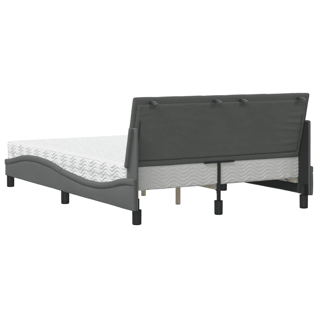 Bed met matras "Hanko" stof donkergrijs 140x200 cm is nu te koop bij PeponiXL, paradijselijk wonen!