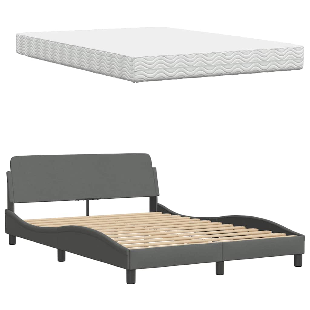 Bed met matras "Hanko" stof donkergrijs 140x200 cm is nu te koop bij PeponiXL, paradijselijk wonen!