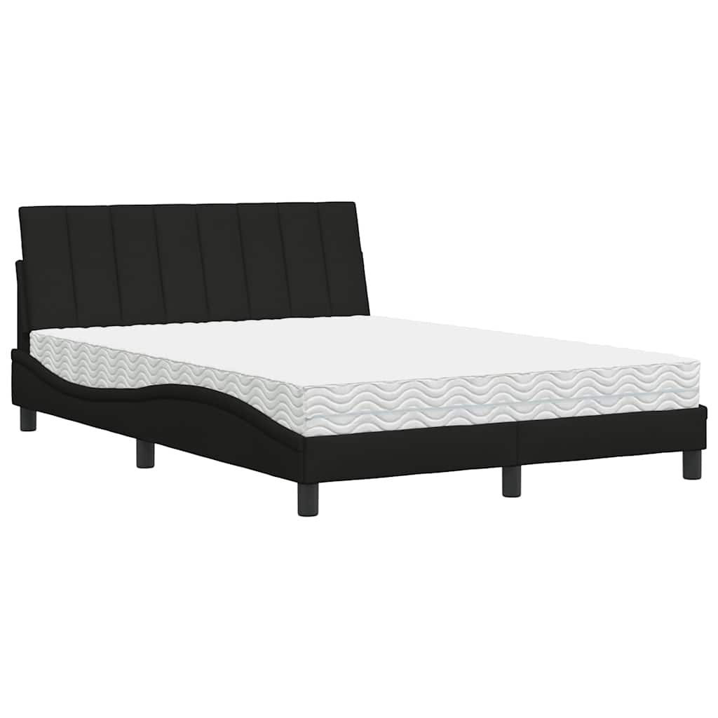 Bed met matras "Hanko" stof zwart 140x200 cm is nu te koop bij PeponiXL, paradijselijk wonen!
