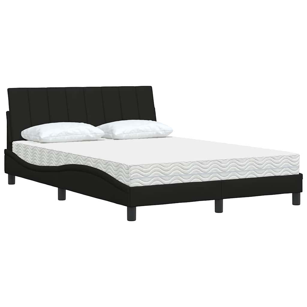 Bed met matras "Hanko" stof zwart 140x200 cm is nu te koop bij PeponiXL, paradijselijk wonen!
