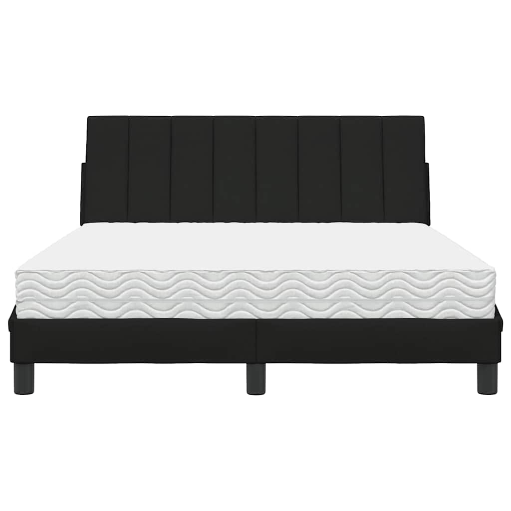 Bed met matras "Hanko" stof zwart 140x200 cm is nu te koop bij PeponiXL, paradijselijk wonen!