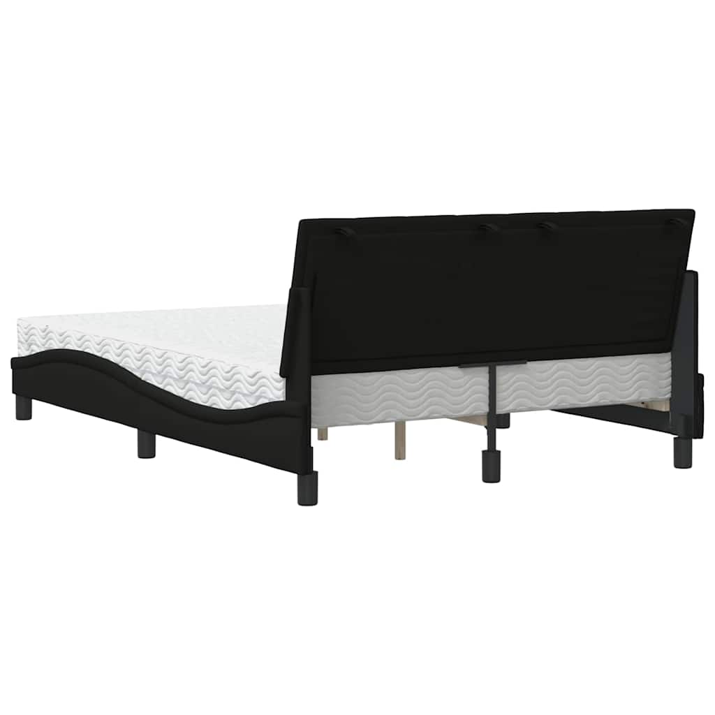 Bed met matras "Hanko" stof zwart 140x200 cm is nu te koop bij PeponiXL, paradijselijk wonen!