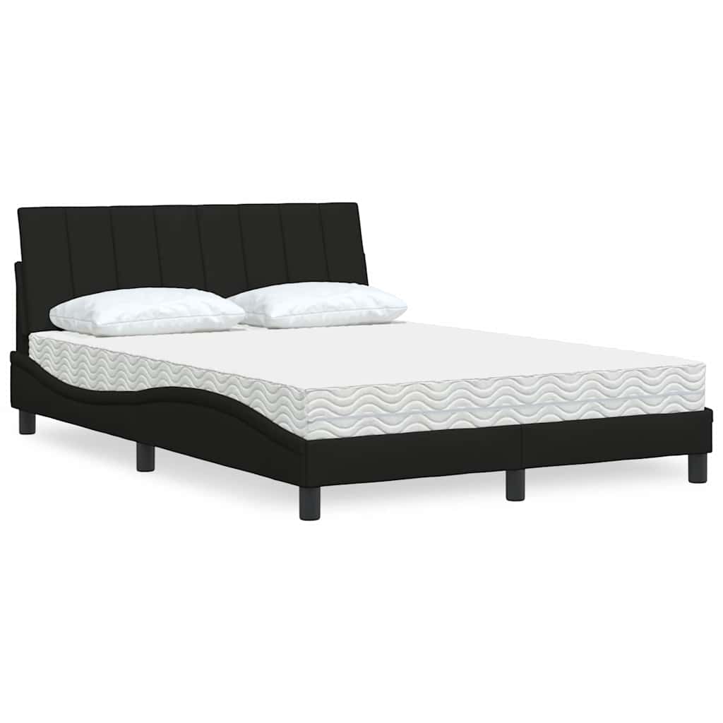 Bed met matras "Hanko" stof zwart 140x200 cm is nu te koop bij PeponiXL, paradijselijk wonen!