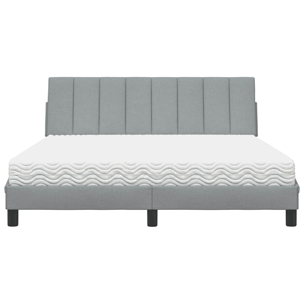 Bed met matras "Hanko" stof lichtgrijs 160x200 cm is nu te koop bij PeponiXL, paradijselijk wonen!