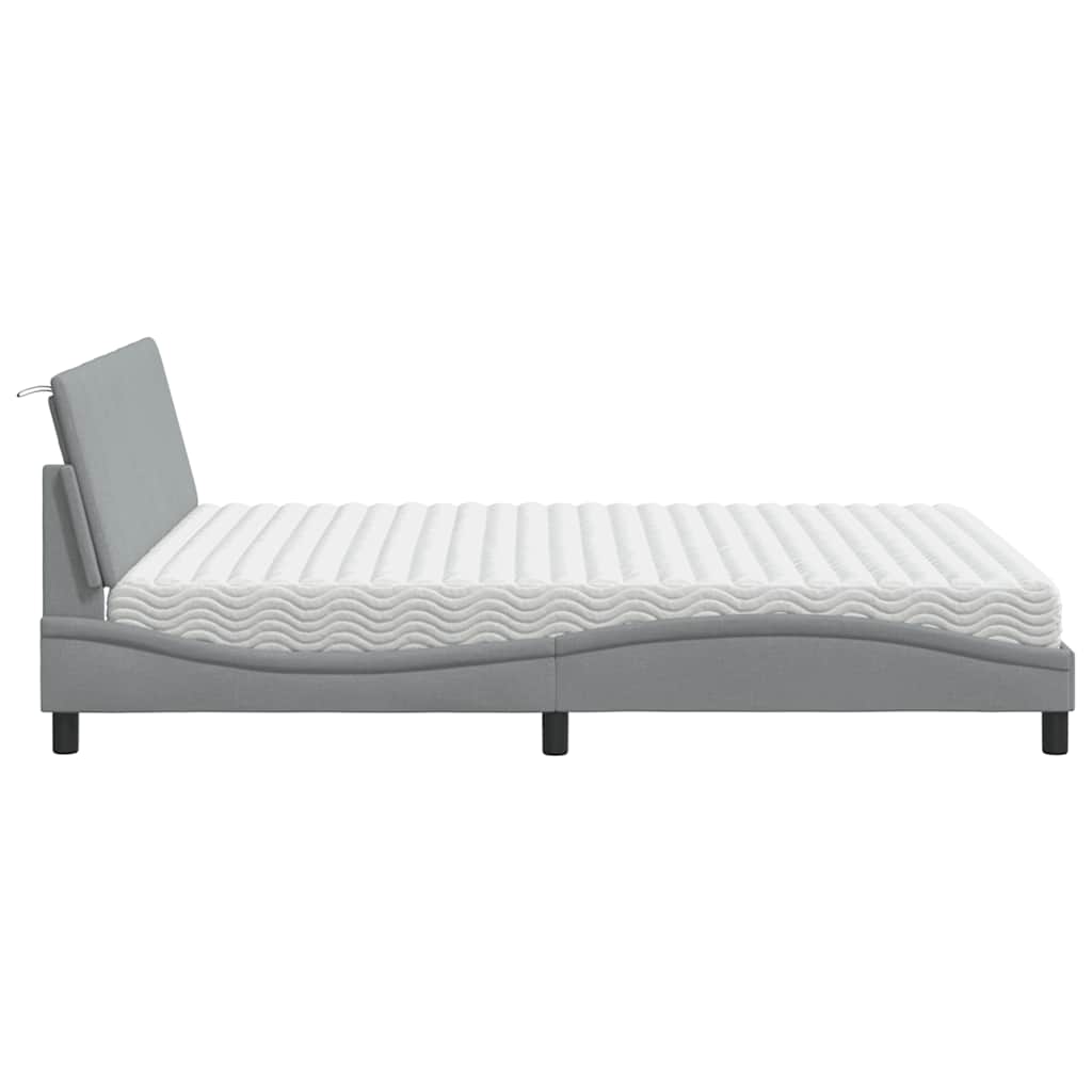 Bed met matras "Hanko" stof lichtgrijs 160x200 cm is nu te koop bij PeponiXL, paradijselijk wonen!