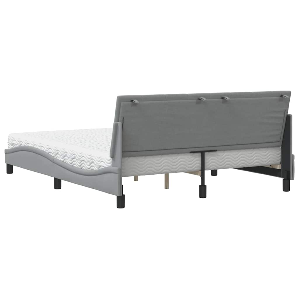 Bed met matras "Hanko" stof lichtgrijs 160x200 cm is nu te koop bij PeponiXL, paradijselijk wonen!