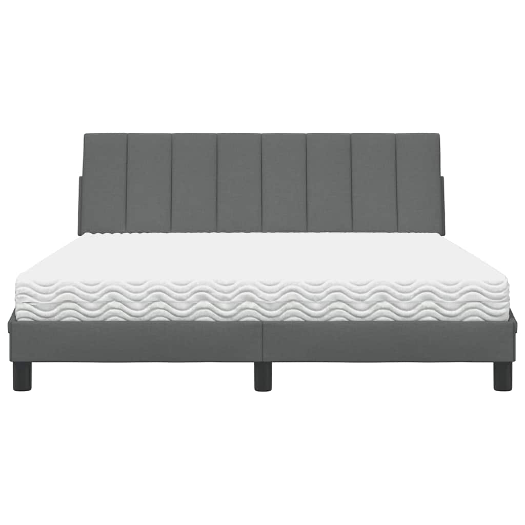 Bed met matras "Hanko" stof donkergrijs 160x200 cm is nu te koop bij PeponiXL, paradijselijk wonen!