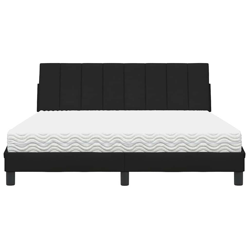 Bed met matras "Hanko" stof zwart 160x200 cm is nu te koop bij PeponiXL, paradijselijk wonen!