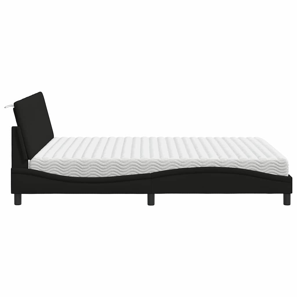 Bed met matras "Hanko" stof zwart 160x200 cm is nu te koop bij PeponiXL, paradijselijk wonen!