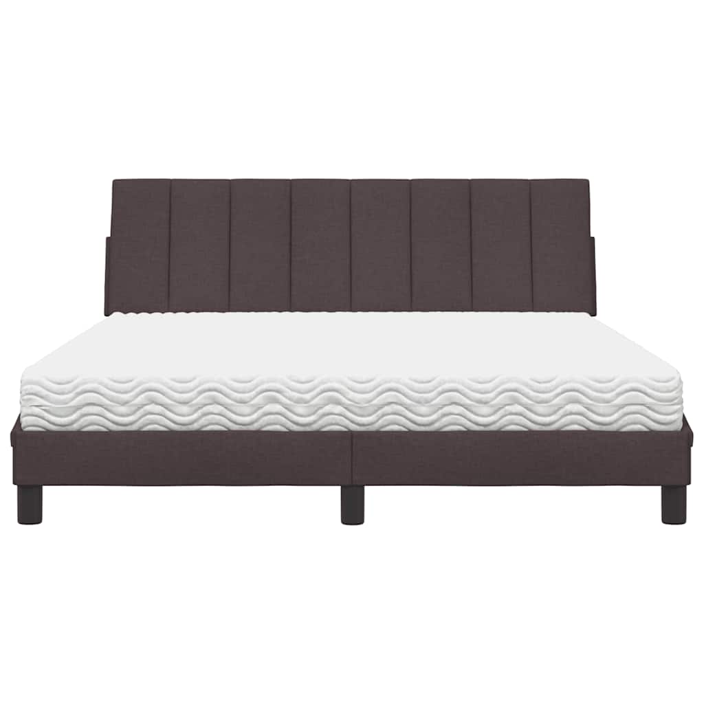 Bed met matras "Hanko" stof donkerbruin 160x200 cm is nu te koop bij PeponiXL, paradijselijk wonen!