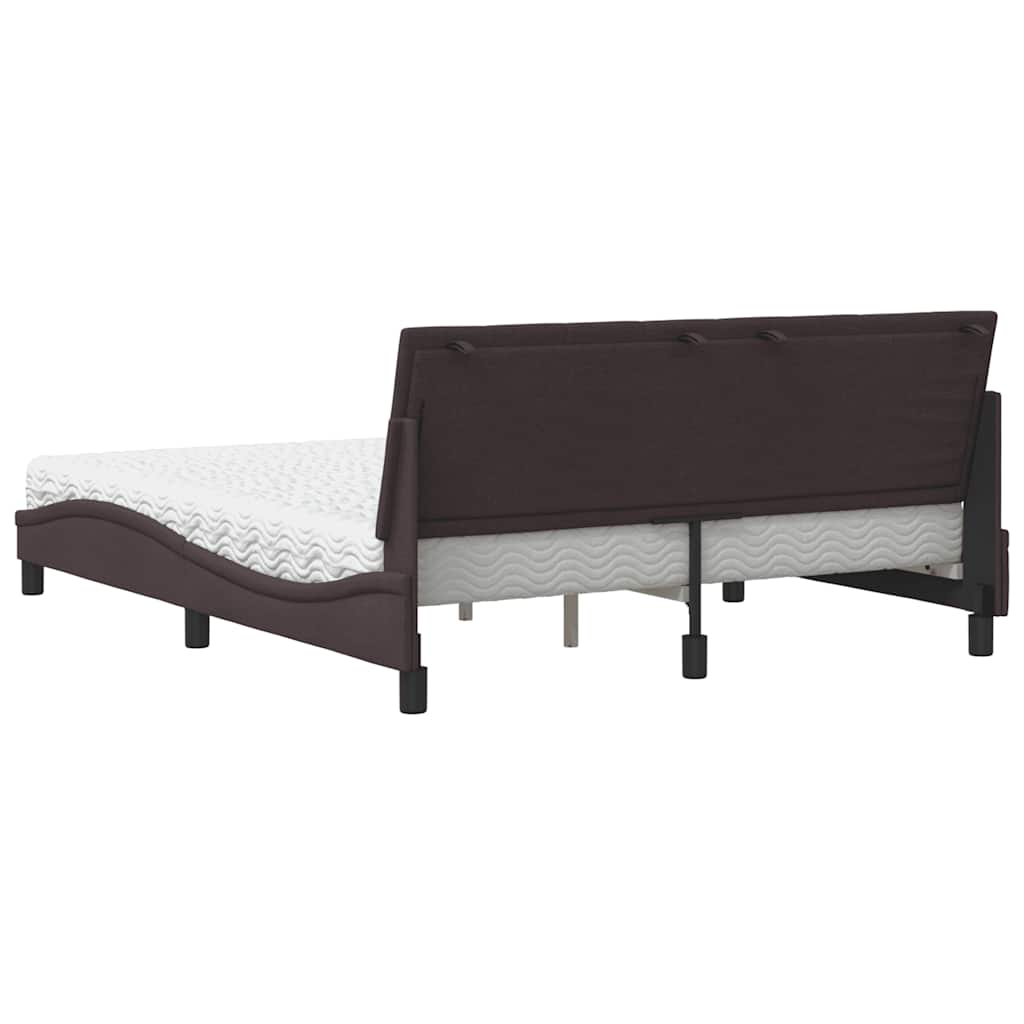 Bed met matras "Hanko" stof donkerbruin 160x200 cm is nu te koop bij PeponiXL, paradijselijk wonen!
