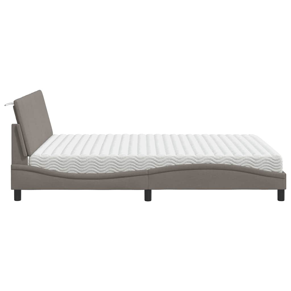 Bed met matras "Hanko" stof taupe 160x200 cm is nu te koop bij PeponiXL, paradijselijk wonen!