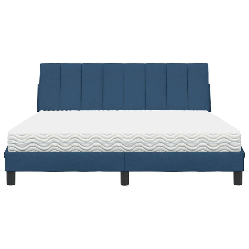 Bed met matras "Hanko" stof blauw 160x200 cm is nu te koop bij PeponiXL, paradijselijk wonen!