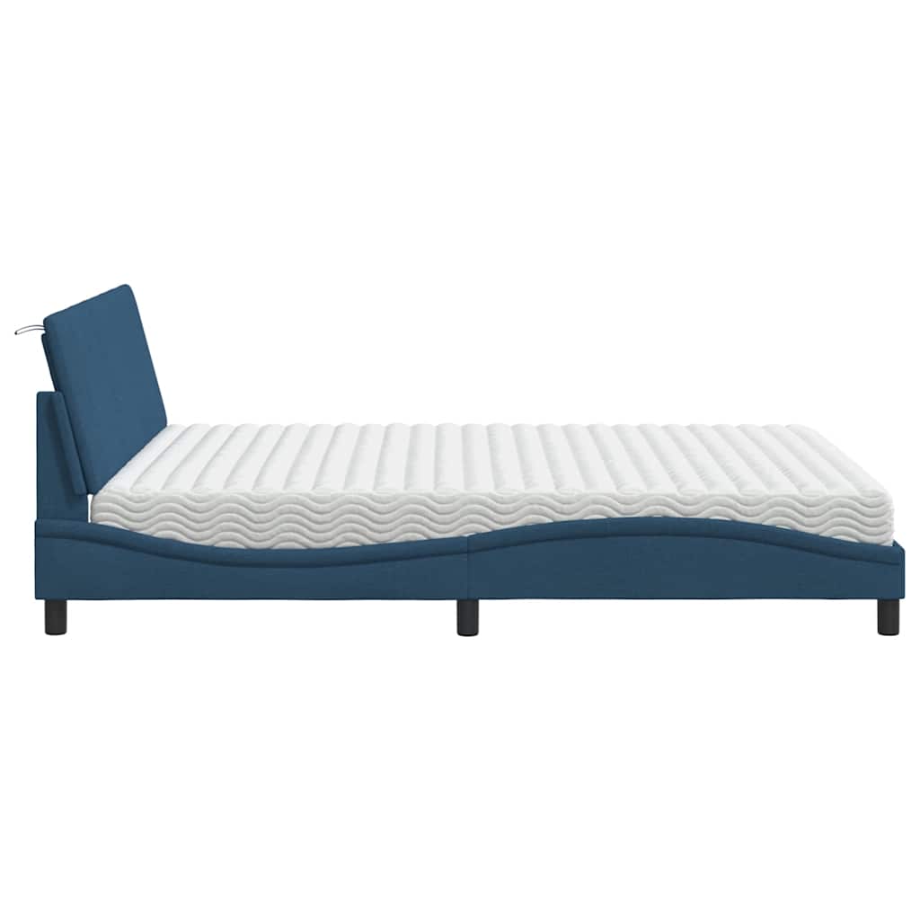Bed met matras "Hanko" stof blauw 160x200 cm is nu te koop bij PeponiXL, paradijselijk wonen!