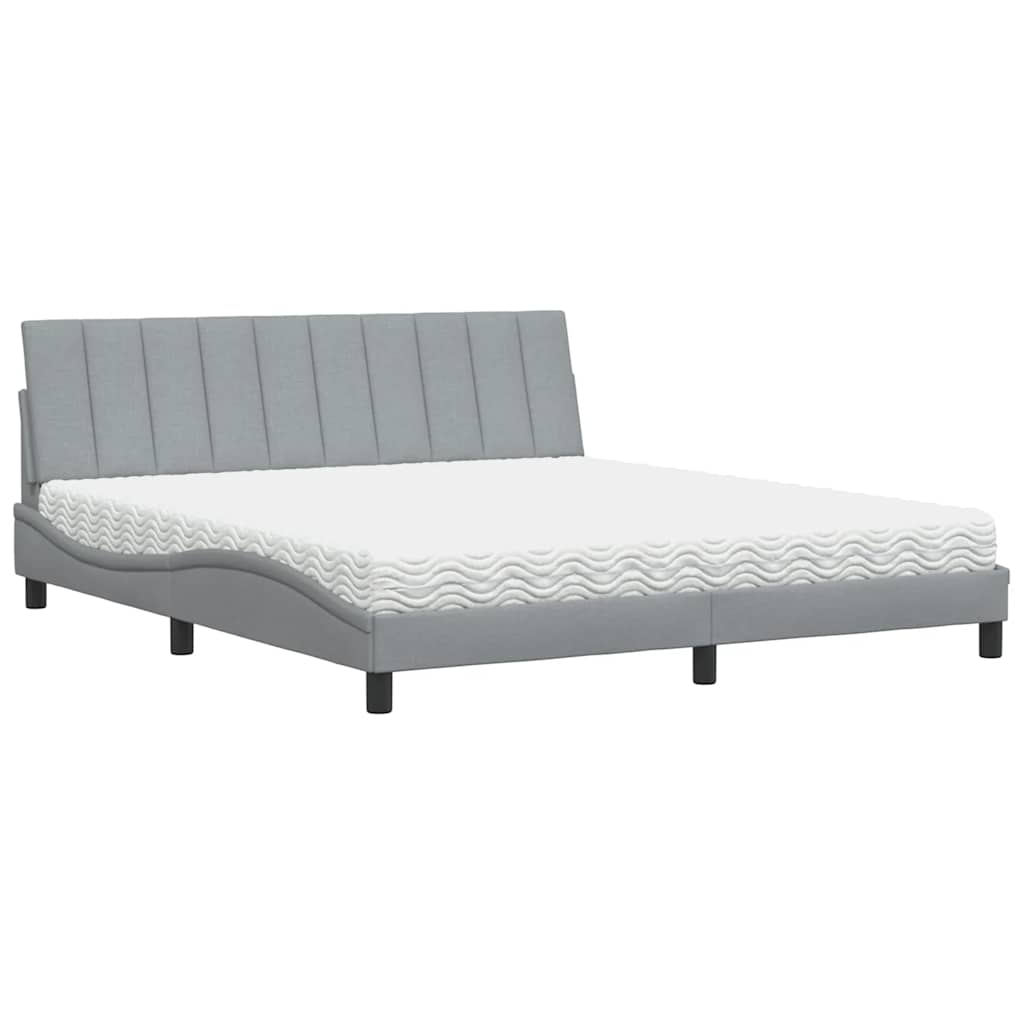 Bed met matras "Hanko" stof lichtgrijs 180x200 cm is nu te koop bij PeponiXL, paradijselijk wonen!