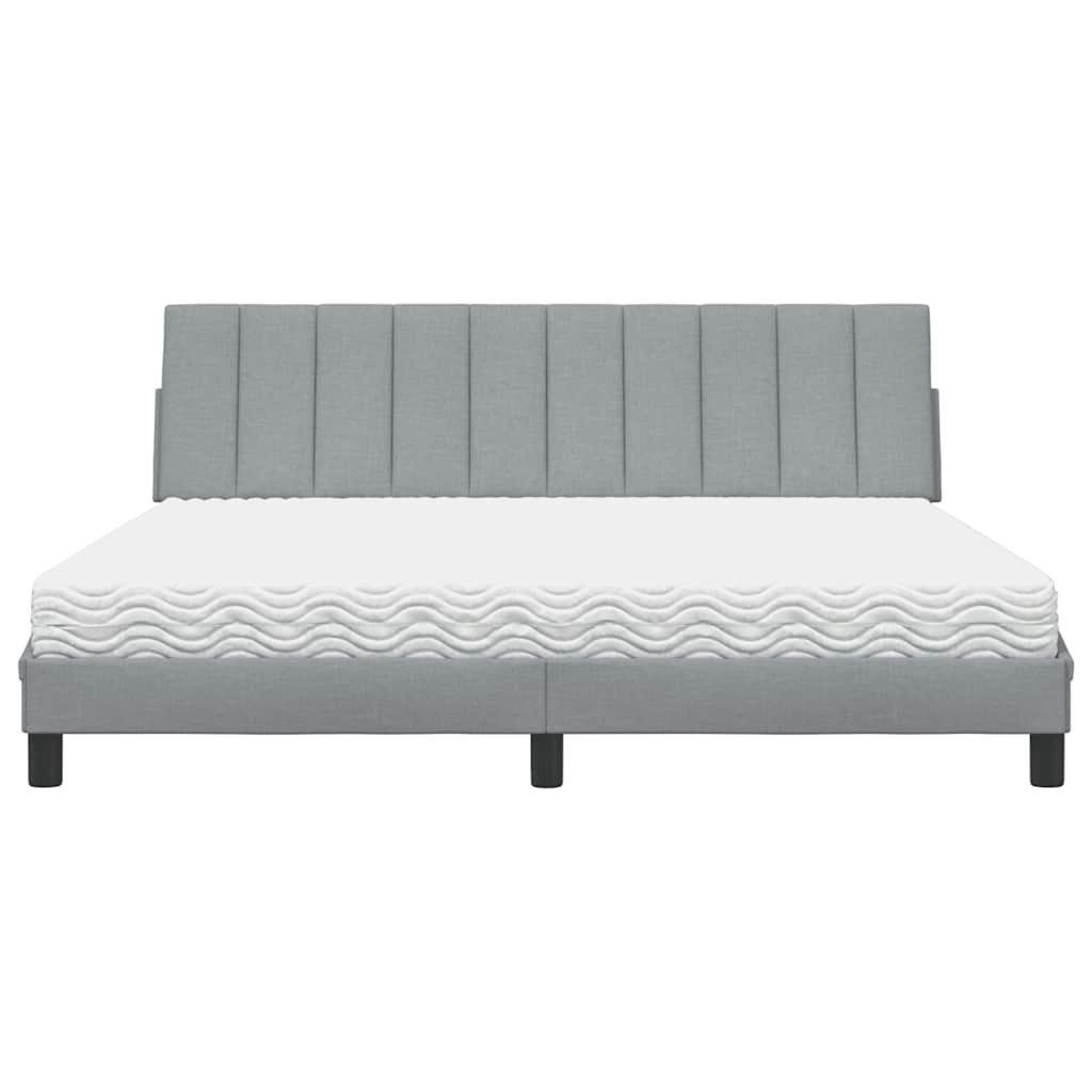 Bed met matras "Hanko" stof lichtgrijs 180x200 cm is nu te koop bij PeponiXL, paradijselijk wonen!