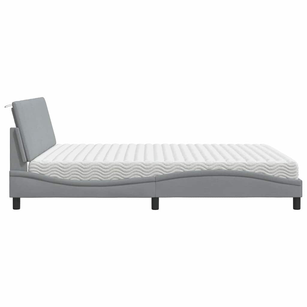 Bed met matras "Hanko" stof lichtgrijs 180x200 cm is nu te koop bij PeponiXL, paradijselijk wonen!