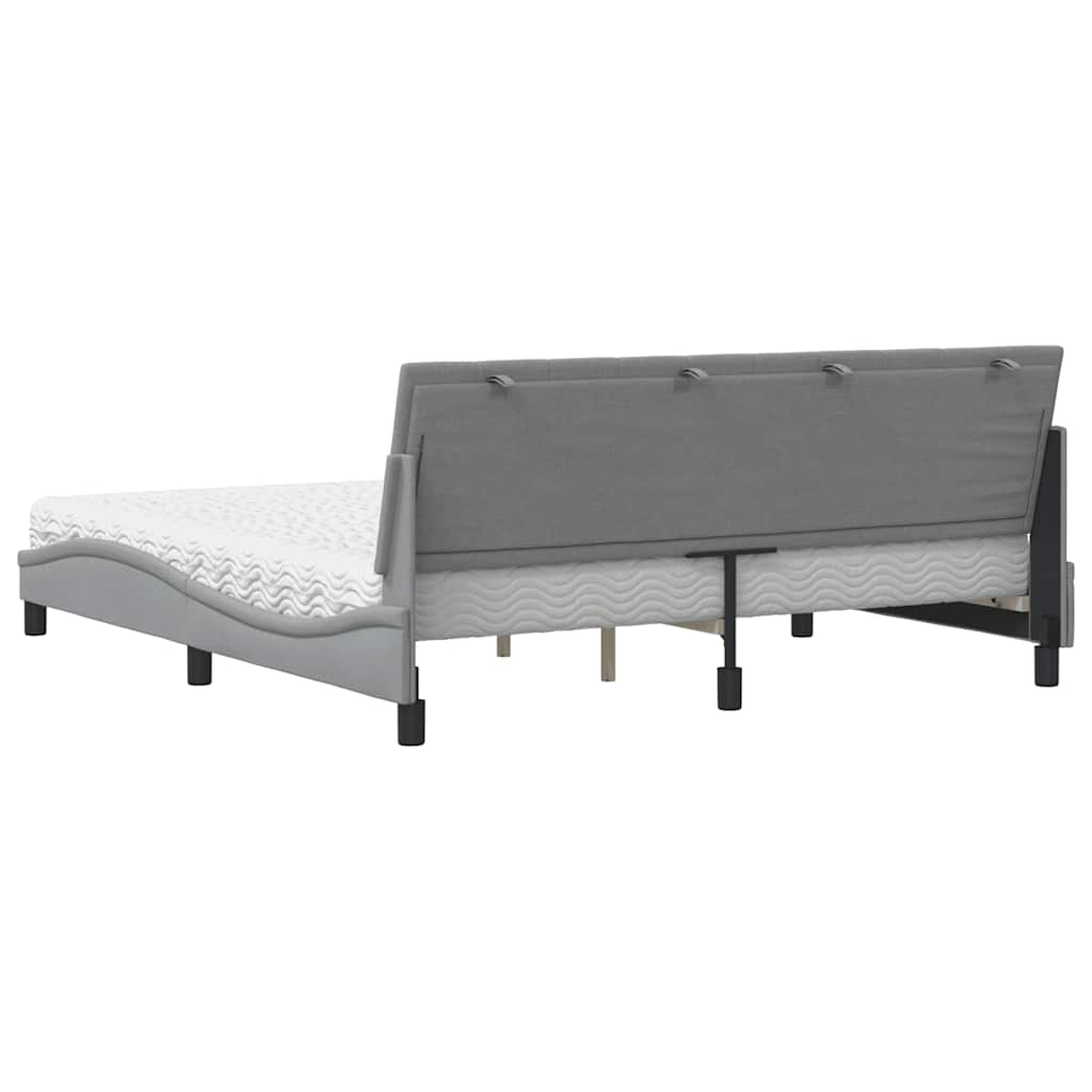 Bed met matras "Hanko" stof lichtgrijs 180x200 cm is nu te koop bij PeponiXL, paradijselijk wonen!