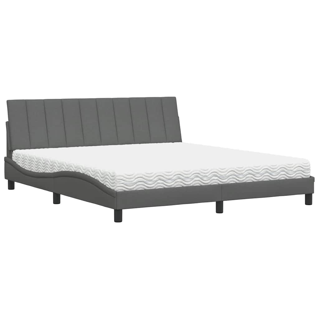 Bed met matras "Hanko" stof donkergrijs 180x200 cm is nu te koop bij PeponiXL, paradijselijk wonen!