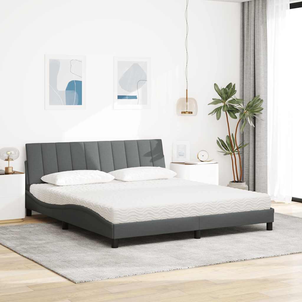 Bed met matras "Hanko" stof donkergrijs 180x200 cm is nu te koop bij PeponiXL, paradijselijk wonen!