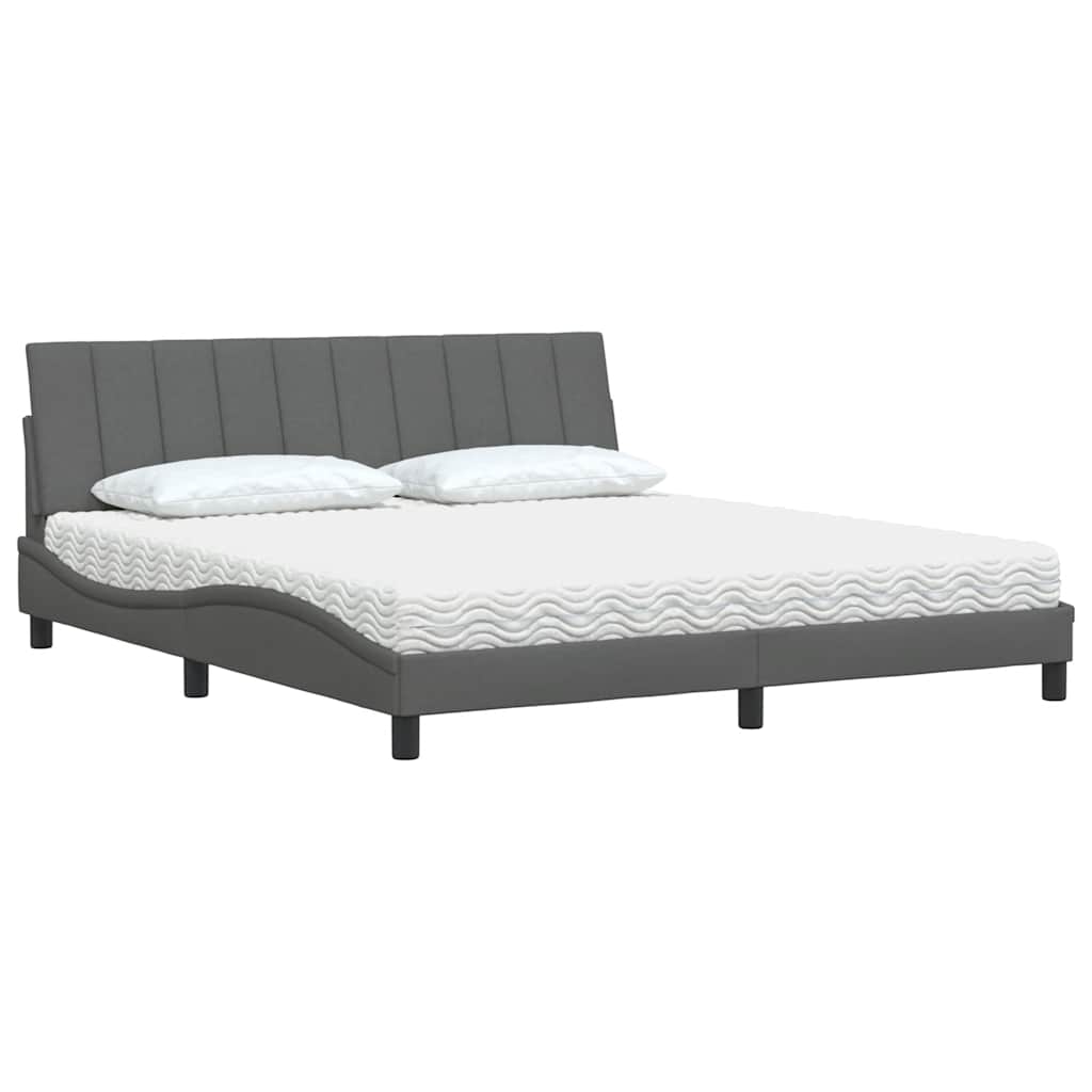 Bed met matras "Hanko" stof donkergrijs 180x200 cm is nu te koop bij PeponiXL, paradijselijk wonen!