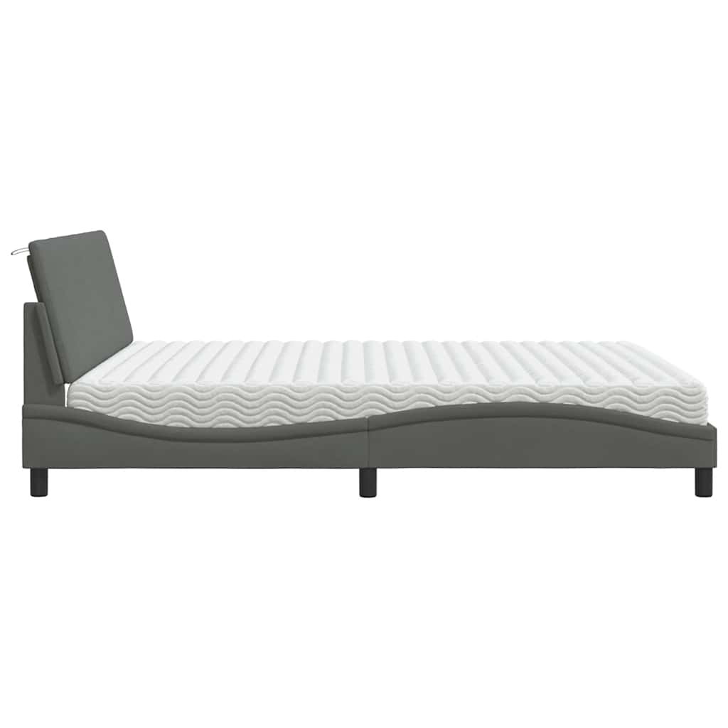 Bed met matras "Hanko" stof donkergrijs 180x200 cm is nu te koop bij PeponiXL, paradijselijk wonen!