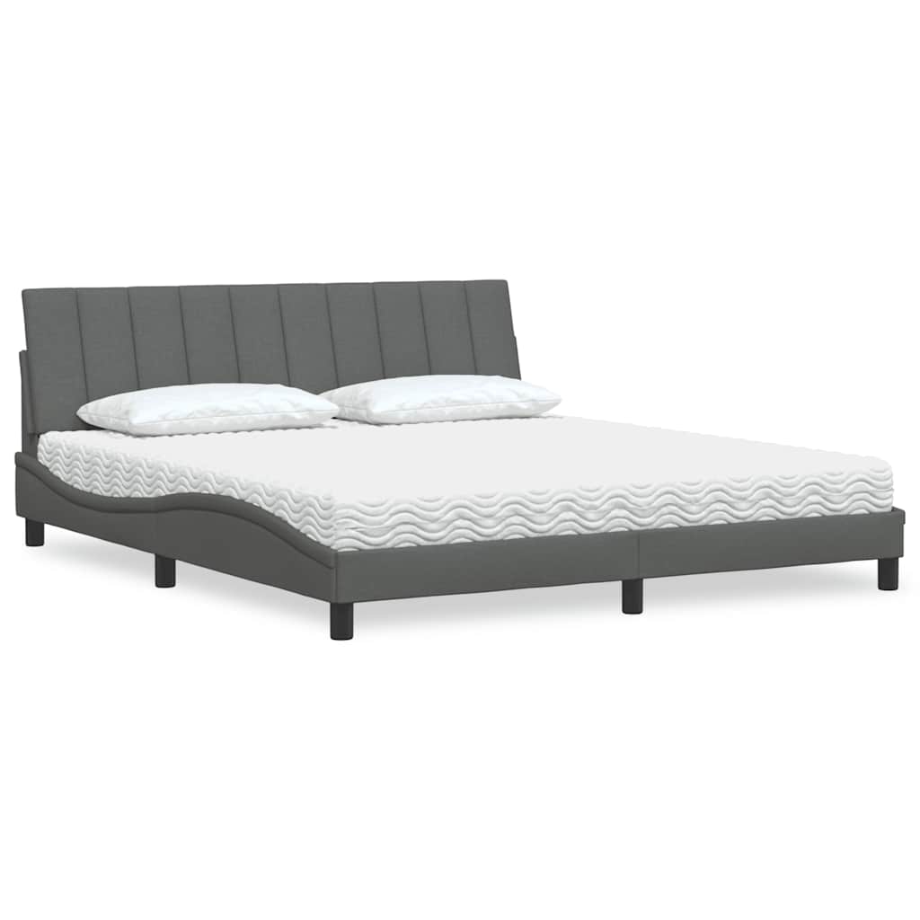 Bed met matras "Hanko" stof donkergrijs 180x200 cm is nu te koop bij PeponiXL, paradijselijk wonen!