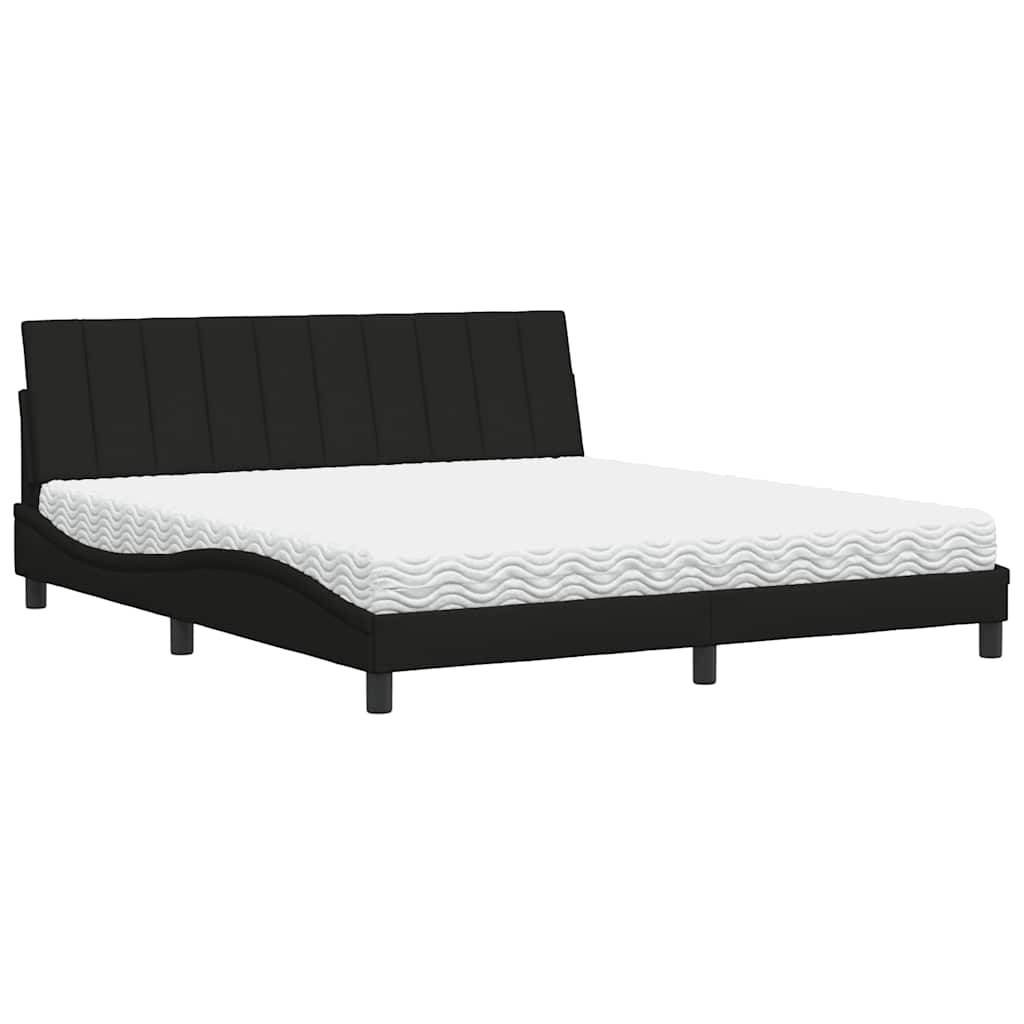 Bed met matras "Hanko" stof zwart 180x200 cm is nu te koop bij PeponiXL, paradijselijk wonen!