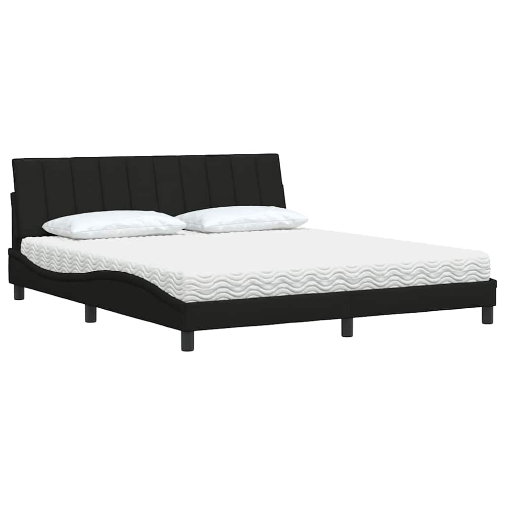 Bed met matras "Hanko" stof zwart 180x200 cm is nu te koop bij PeponiXL, paradijselijk wonen!